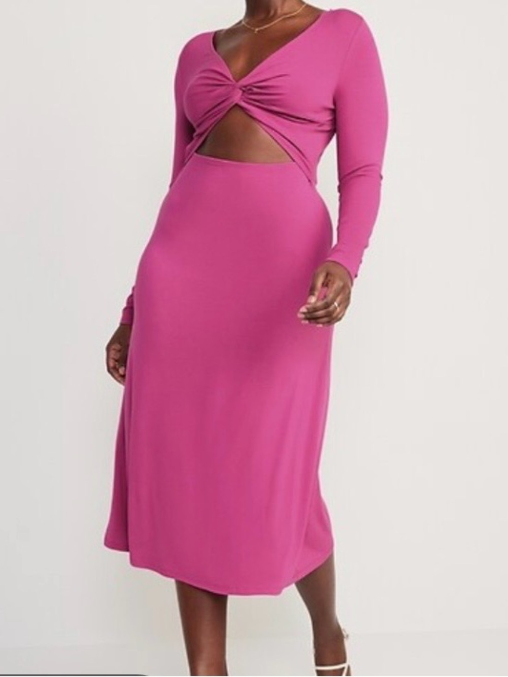 Old Navy Raspberry Tart Twist-front Midi Dress With cutout Women’s Plus Size 3X